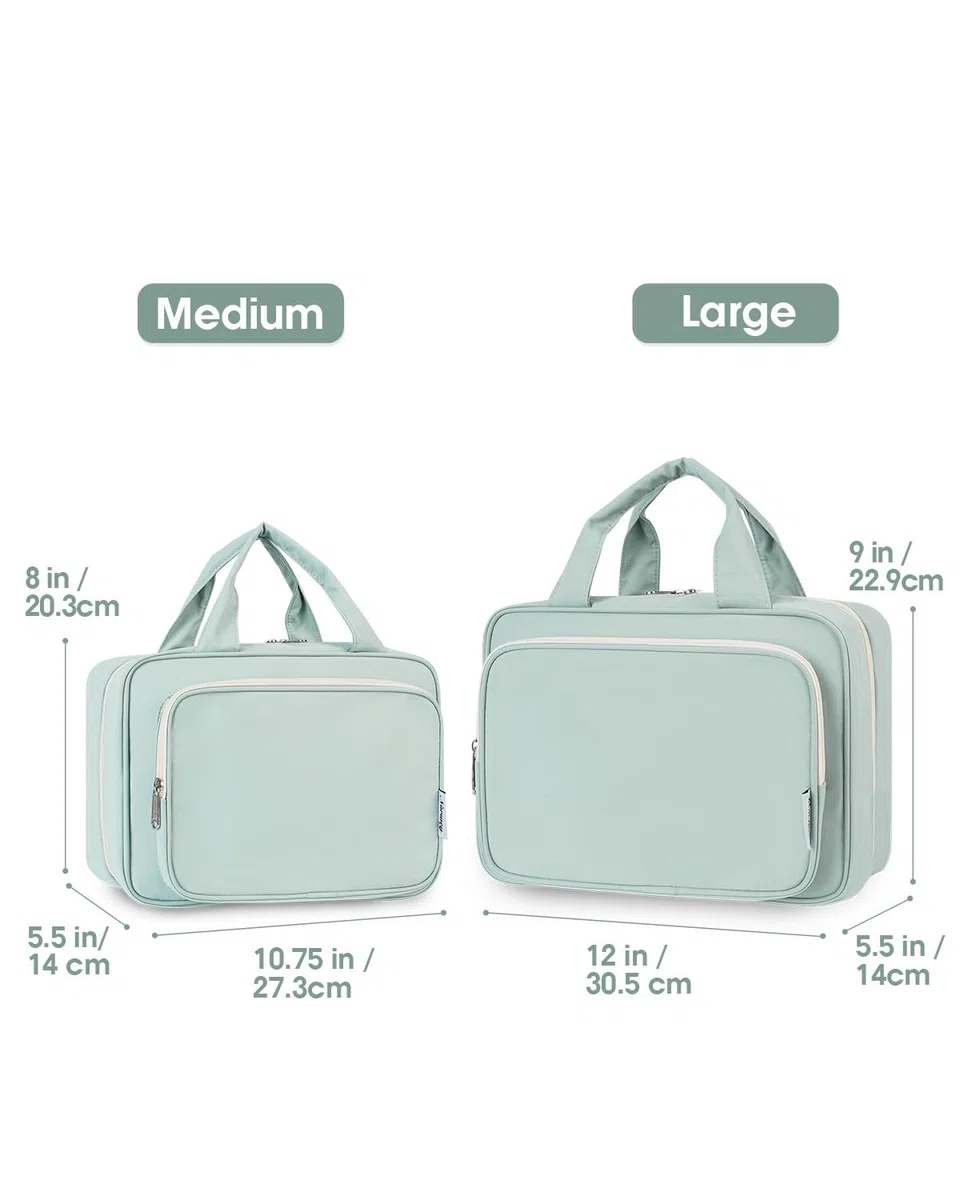 Narwey Kulturbeutel zum Aufhängen Kulturtasche Damen Waschtasche Gross Kosmetiktasche Groß Waschbeutel Kosmetik-Organizer für Damen Mädchen (Minzgrün (Groß))