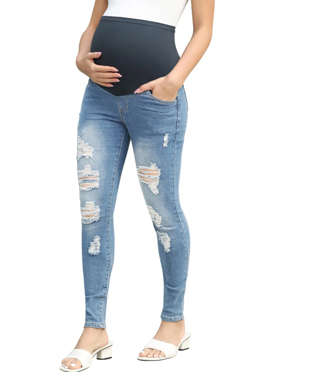 Maacie Umstandsjeans Mit Hoher Taille Und Weichem Komfort Mit Hohem Stretch XL