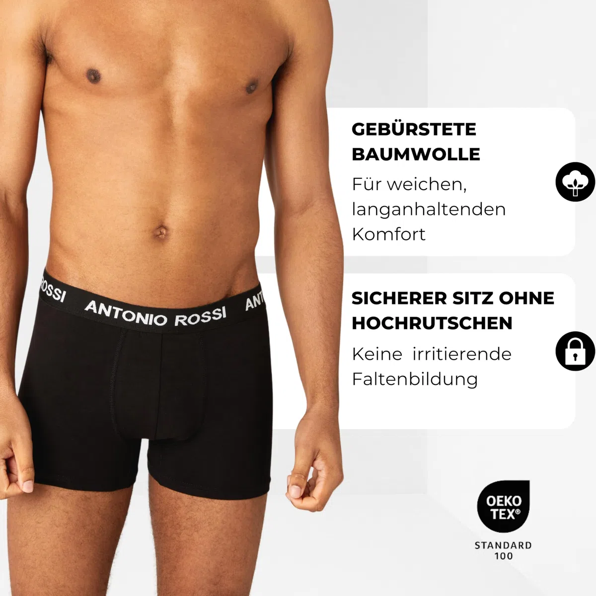 Antonio Rossi 12er-Pack Herren-Boxer-Hipster Boxershorts Multipack mit elastischem Bund