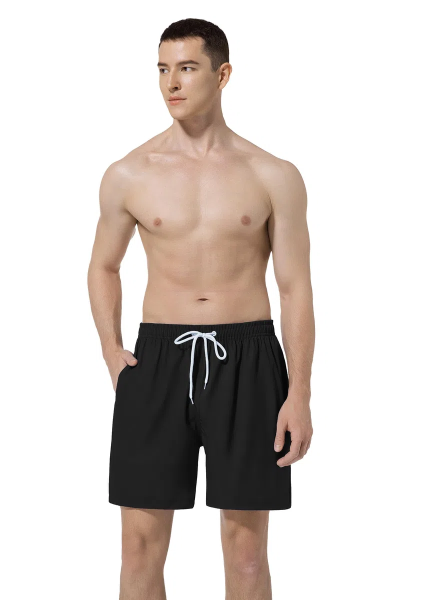 6″Herren Badehose mit Innenslip & Taschen, Quick Dry Atmungsaktive Badeshorts mit Gummibund & Kordelzug für Swim Sport Laufen