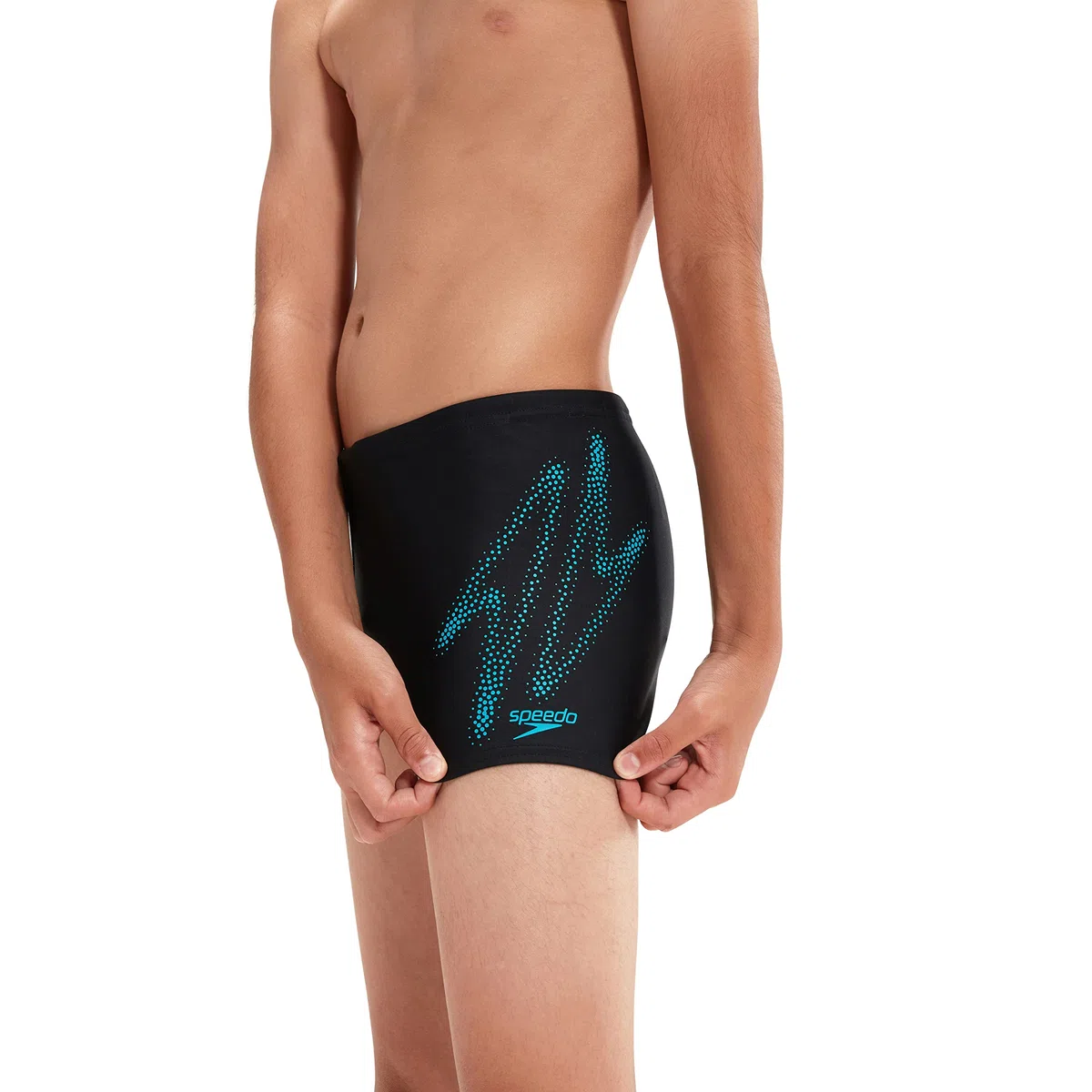 Speedo Jungen Hyper Boom Placement I Aquashort, Schwarz/Bolt, 9-10 Jahre
