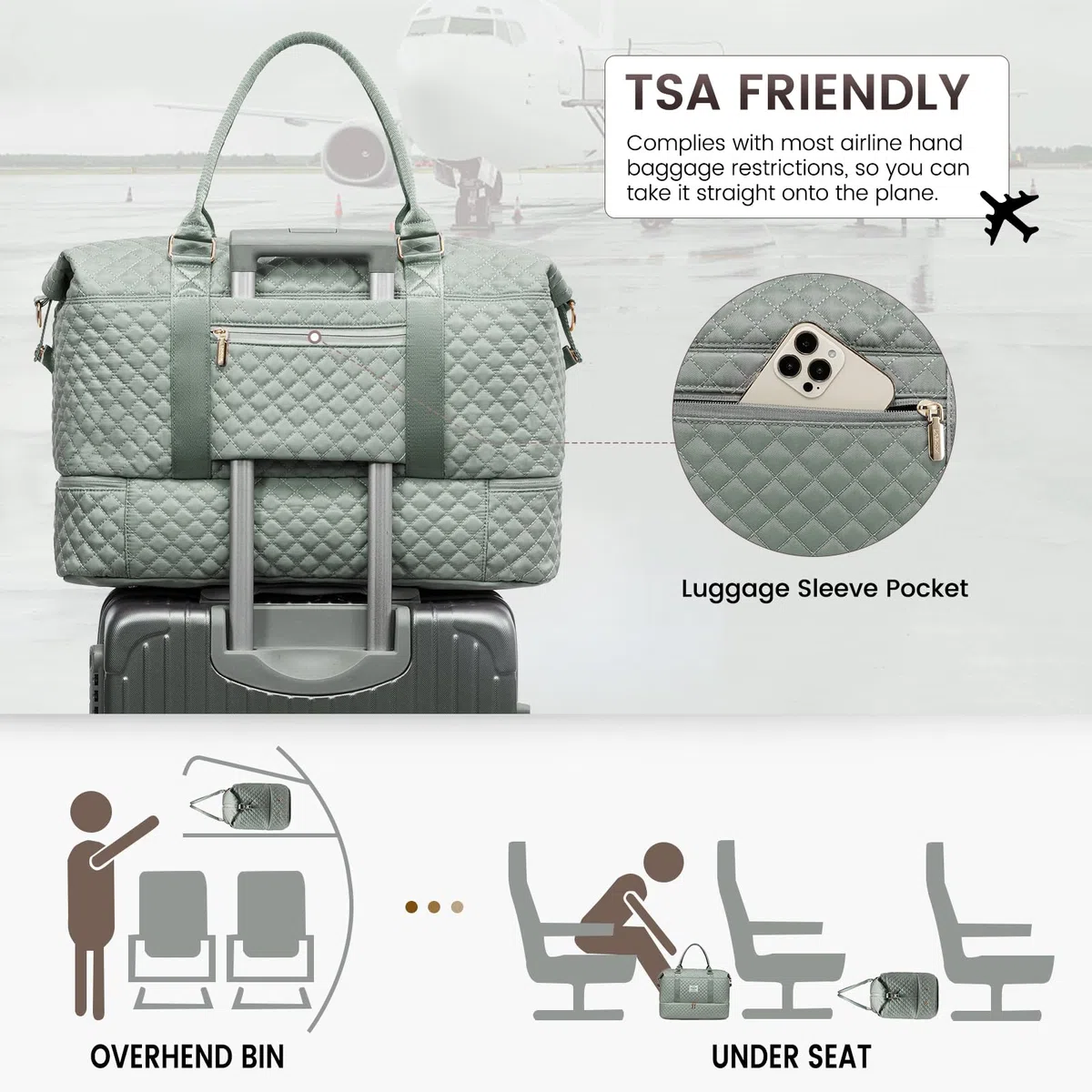 LOVEVOOK Reisetasche Sporttasche Damen Groß Weekender Travel Duffle Bag mit Kulturbeutel Handgepäck Tasche mit Schuhfach Kliniktasche Geburt Mama Set Wasserdicht für Flugzeug Reise Gym Camping
