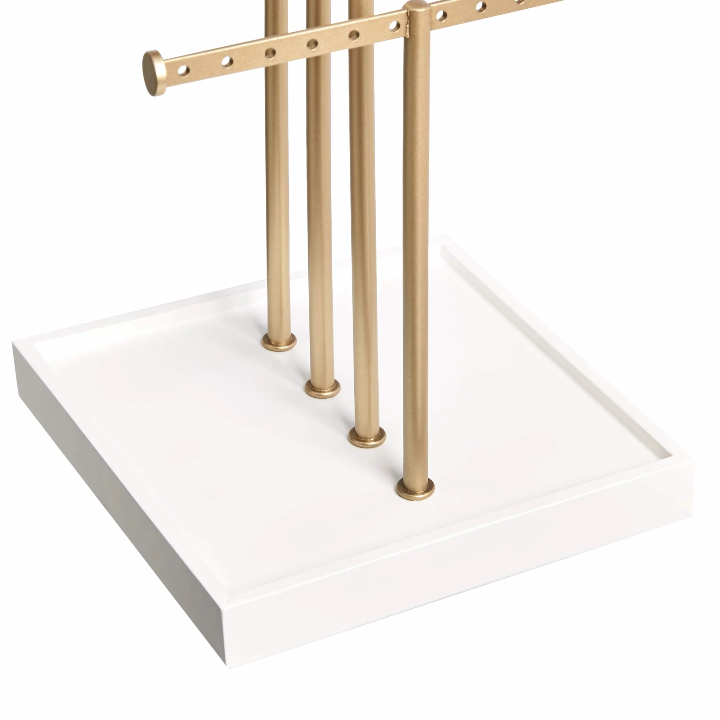 Amazon Basics Blatt Schmuckständer, Baum-Design, 4 Ebenen, Weiß/Messing