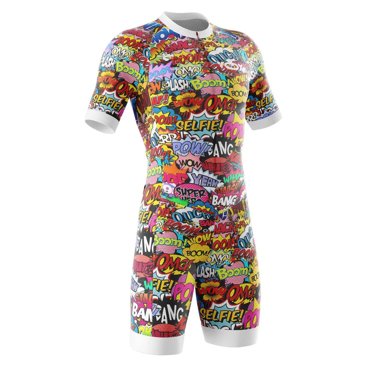 Herren Pro Fahrrad Skinsuit Kurzarm,Triathlon Anzug Herren,Einteiliges Radtrikot,Trisuit Einteiler,Triathlonanzug,3Taschen für Wettkampf Run, Cycle,Swim,Strumpfhosen