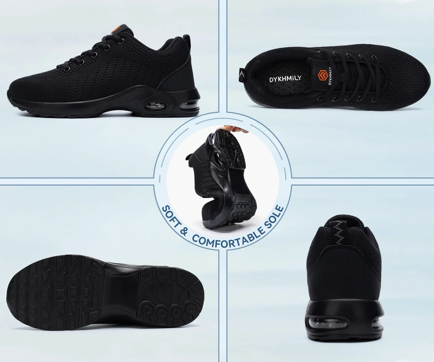 DYKHMILY Sicherheitsschuhe Herren Damen Leicht Arbeitsschuhe mit Stahlkappe Atmungsaktiv Sportlich Schutzschuhe Industrie Handwerk Sneaker Schutzschuhe