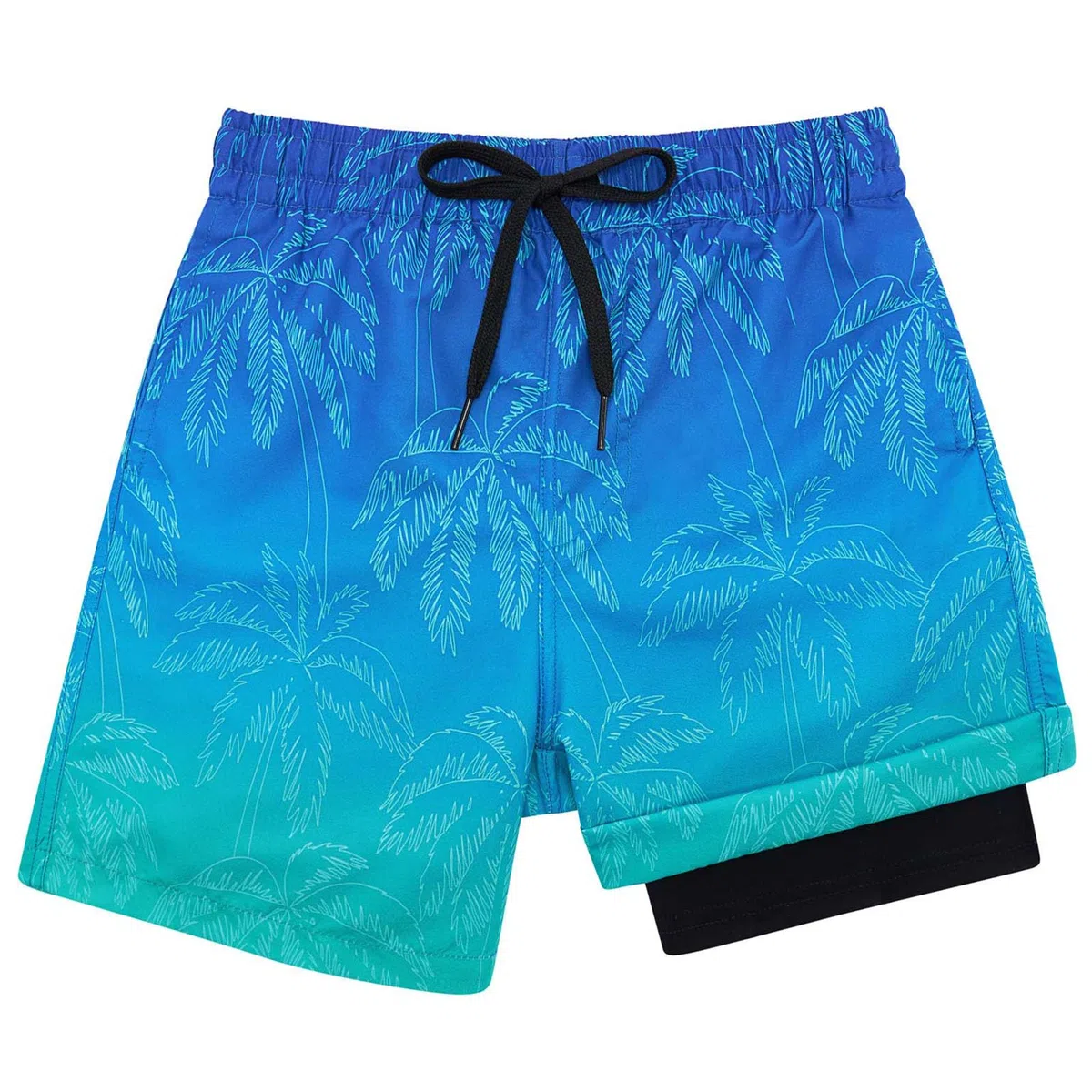 kids4ever Badehose Jungen Kinder Badeshorts mit Kompression Liner 2 in 1 Schnelltrocknend Strandhose Surf Shorts Kurze Schwimmhose 7-18 Jahre