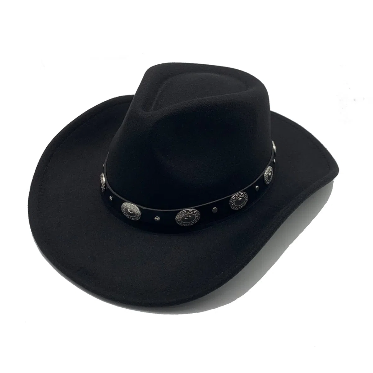 Cowboyhut Damen Herren Westernhut Fedora Hut Breiter Krempe mit Lederband