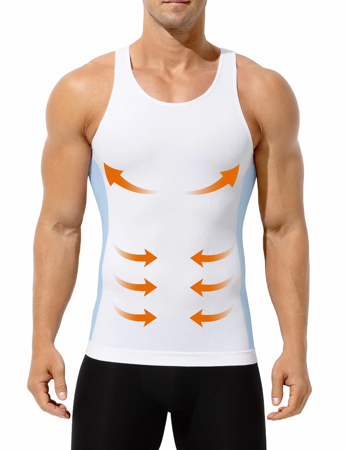Casey Kevin Shapewear Herren Bauchweg Elastische Ärmellos Tank Top Body Shaper Herren Kompression Unterhemd für Sport & Alltag