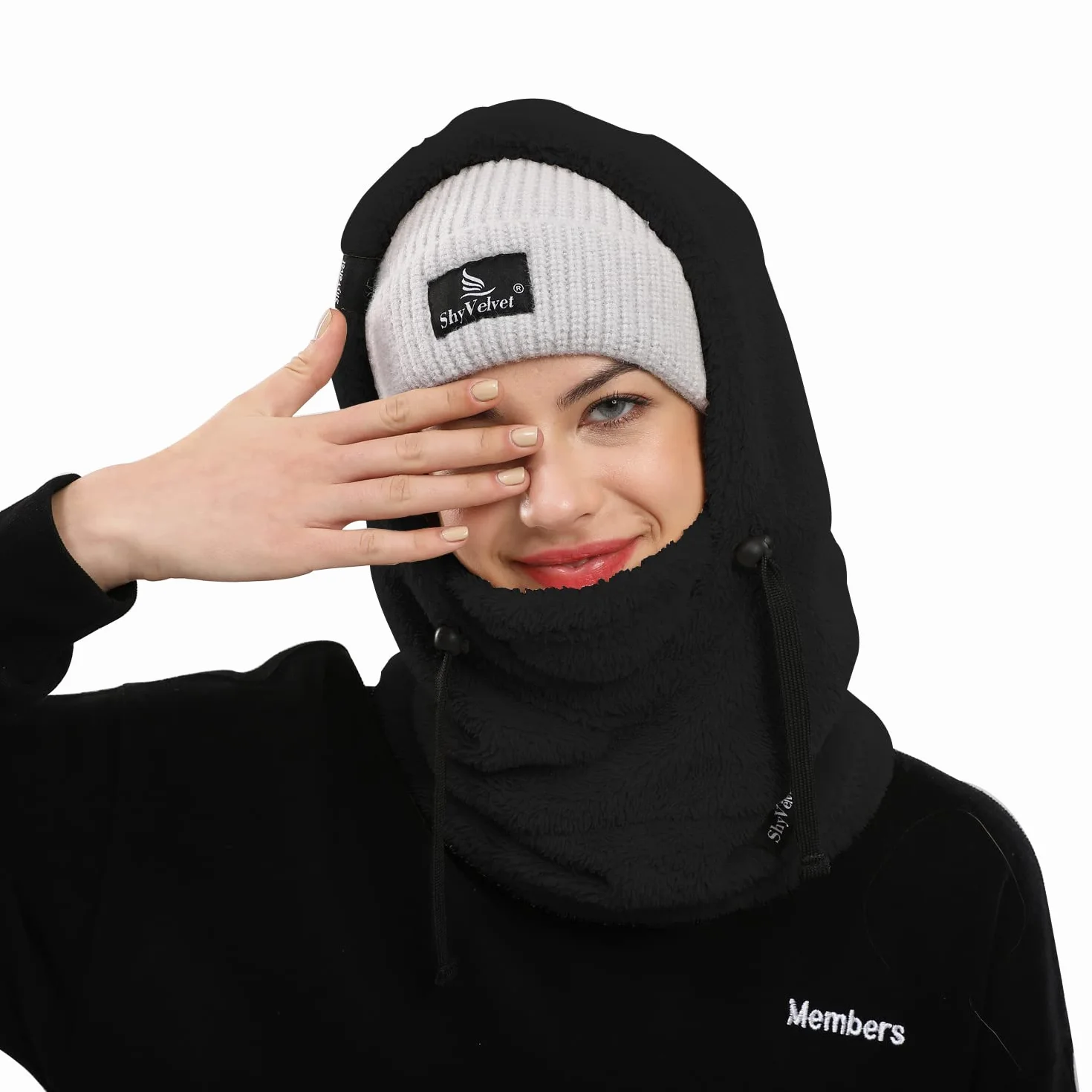 Shy Velvet Plüsch Sturmhaube Mütze Winter Thermo Skimaske Wolle Balaclava für Radfahren, Snowboarden, Skifahren, Motorradfahren Winddicht Gesichtshaube für Herren/Damen