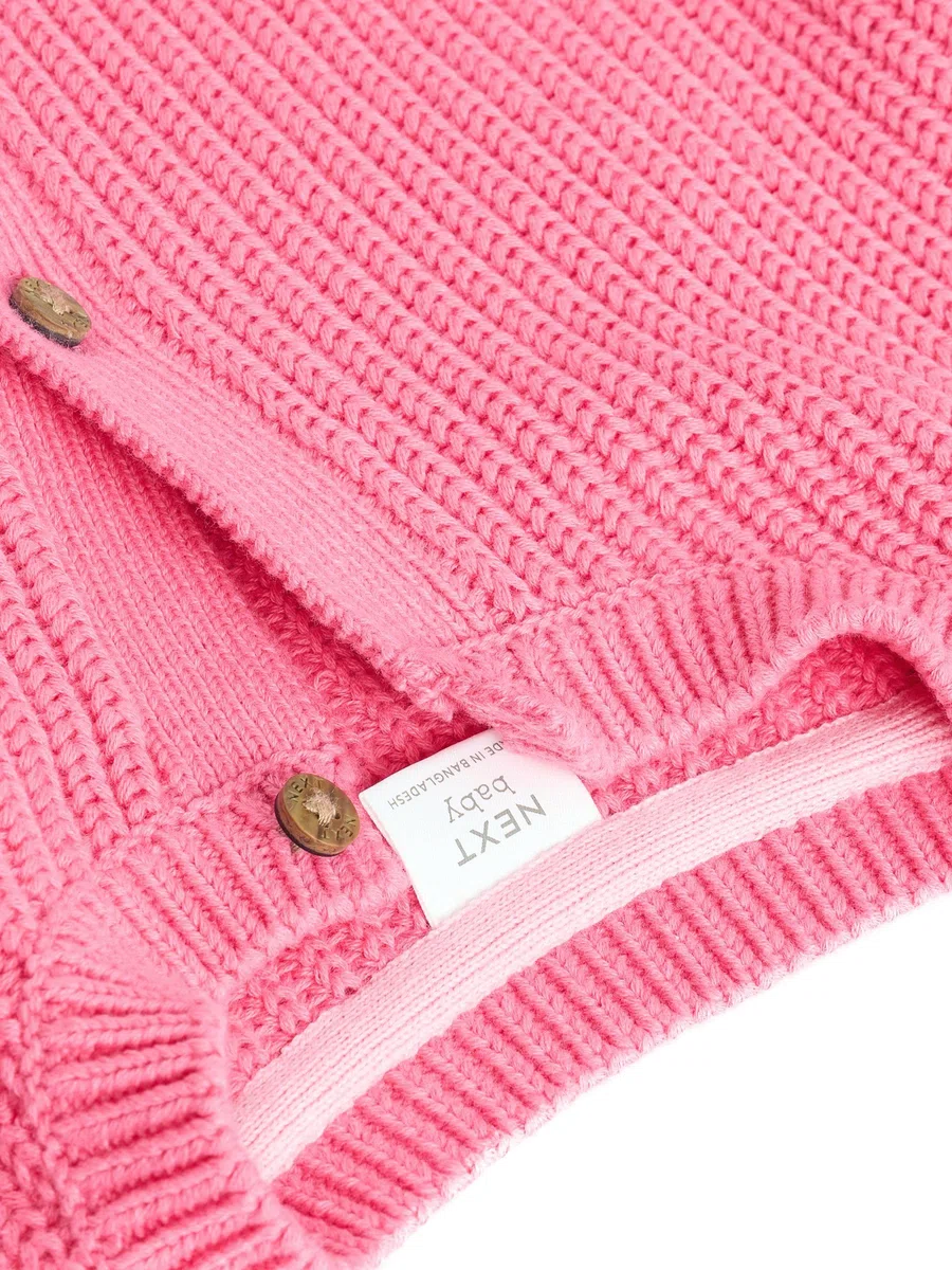 NEXT Baby Mädchen Standard Strickjacke mit Knopfverschluss Smile