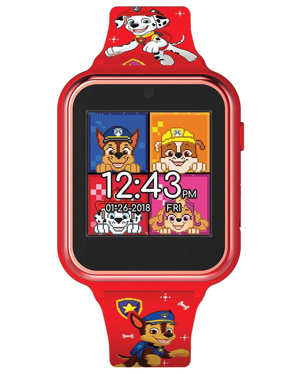 Accutime PAW4275 Kinder Smartwatch Paw Patrol, Kinderuhr mit Selfie Kamera, Foto & Video, Stoppuhr, 6 Spiele, 3 Hintergründe, 10 Zifferblätter, Diktiergerät, Fitness Tracker Uhr, Wecker, Rot