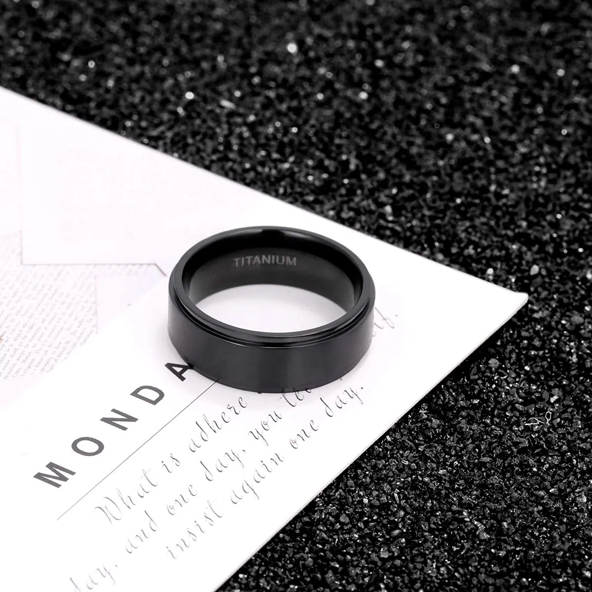 Zakk Ring Herren Damen Titan Verlobungsringe Eheringe Trauringe Schwarz Gebürstet 4mm 6mm 8mm