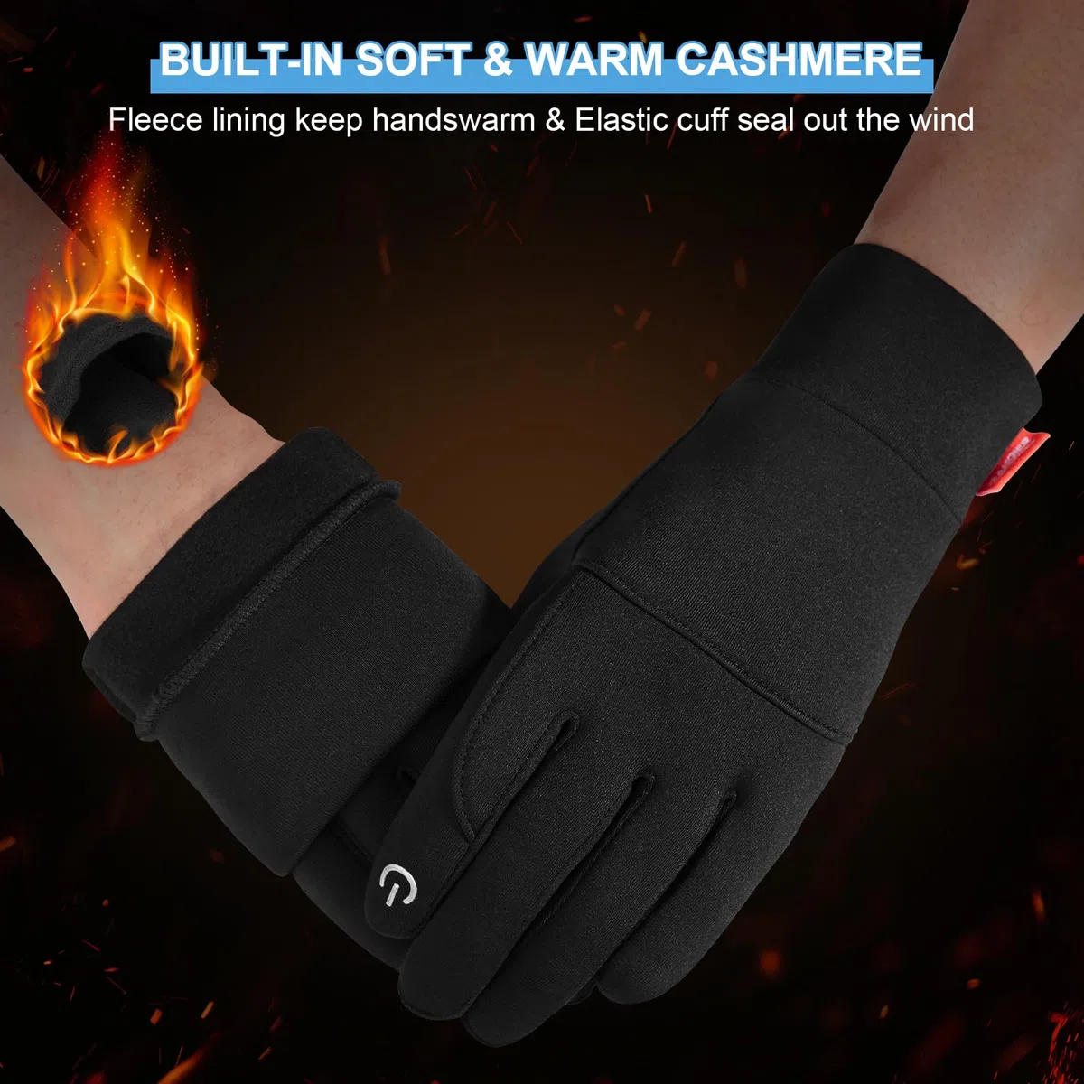 coskefy Fahrradhandschuhe Warme, Handschuhe Herren Damen Smartphone, Winterhandschuhe Outdoor Laufhandschuhe rutschfest Winddicht für Männer Frauen zum Radfahren Laufen Wandern