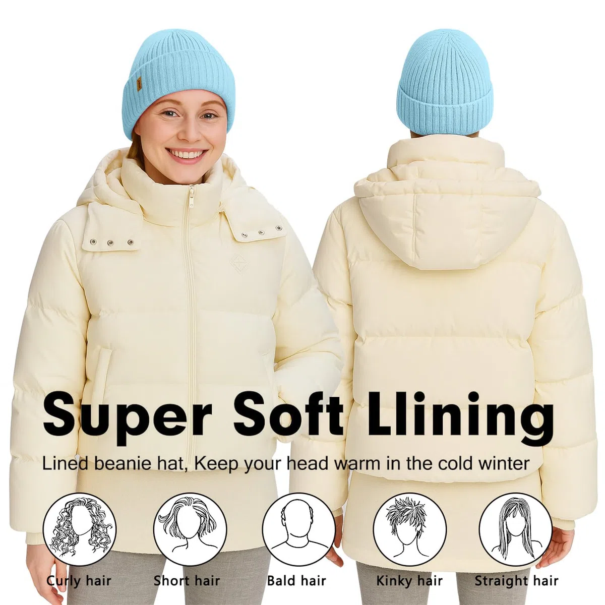 ATNKE Strick Beanie Mütze für Herren und Damen, Winter Weiche Bündchen Wollig Dehnbar Dick Warm Fleece Gefüttert Totenkopf Mütze Alltags Geschenke