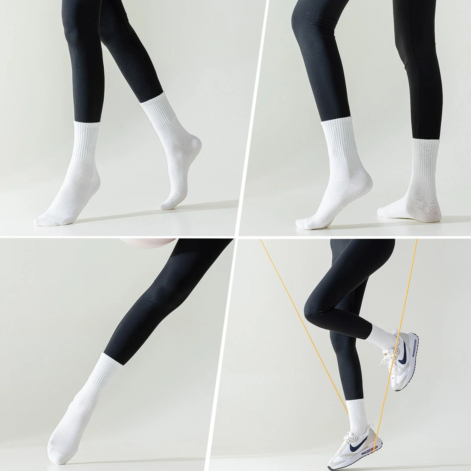 BONANGEL Pilates Socken Damen (4 Paar) Rutschfeste mit Noppen Antirutsch Socken für Schwanger Stoppersocken für Yoga