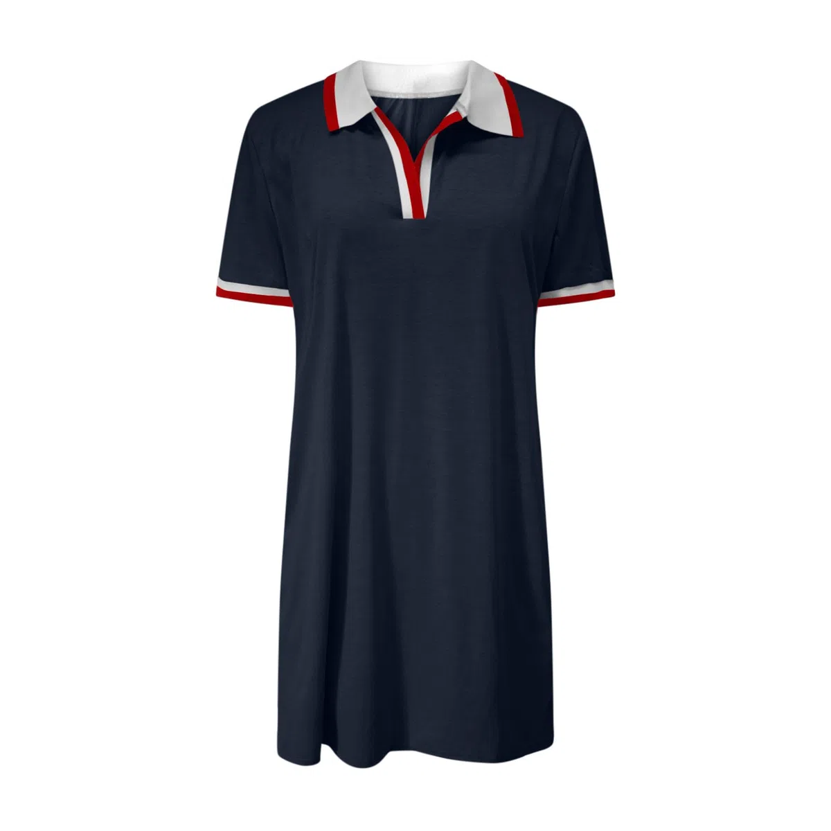 Polokleid Damen Sommer Revers Minikleid Knielang Freizeitkleid Kurzarm Sommerkleid Einfarbig Golf Kleid Kurze Shirtkleid mit Taschen Leichte Bequem Sportkleid Lässiges Tennis Kleider