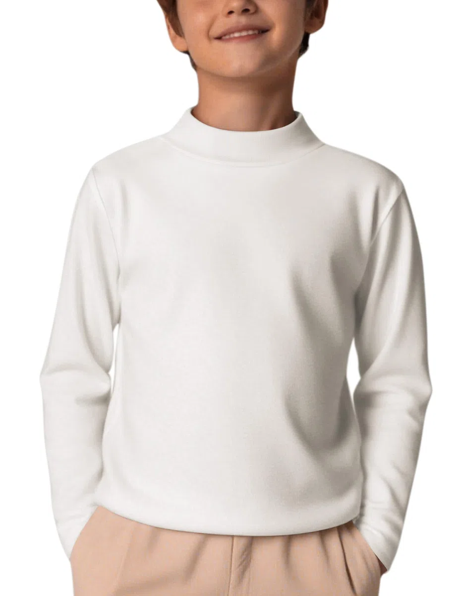 Arshiner Kinder Unterhemd Thermal Top Jungen Langarmshirt Oberteile Klassisch Unterziehshirt Slim Fit Tops Lässige Rollkragenpullover 5-12 Jahre