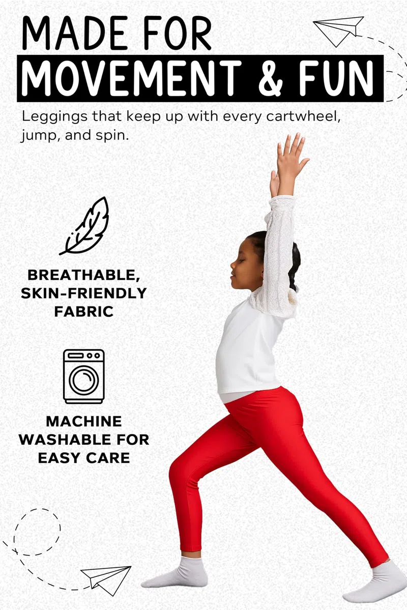 Re Tech UK - Mädchen Leggings - für Gymnastik, Tanzen & Ballett - glänzend - ohne Füße - elastisch - Neonfarben