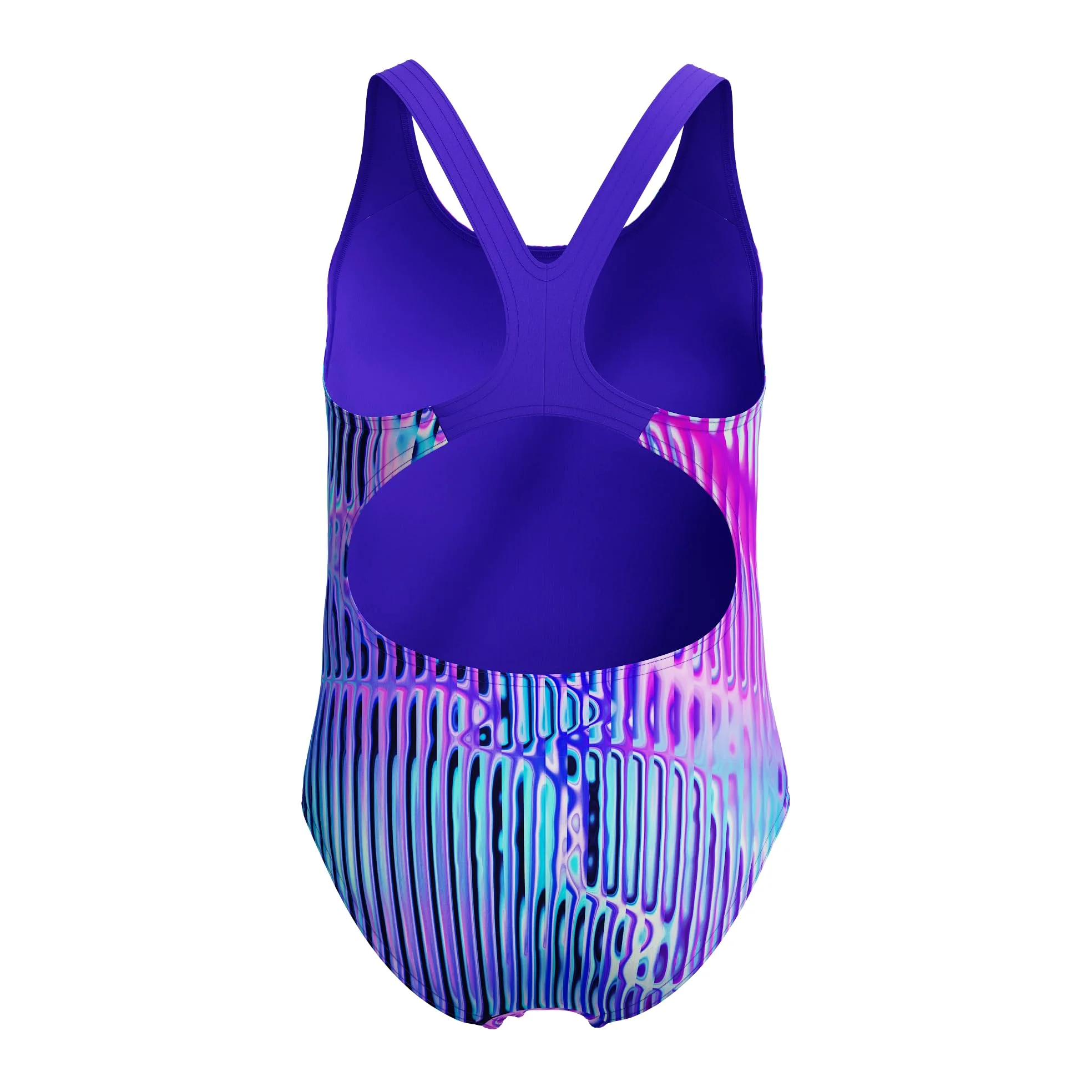 Speedo Digitaler Badeanzug für Mädchen, Spritzschutz, Blau / Violett