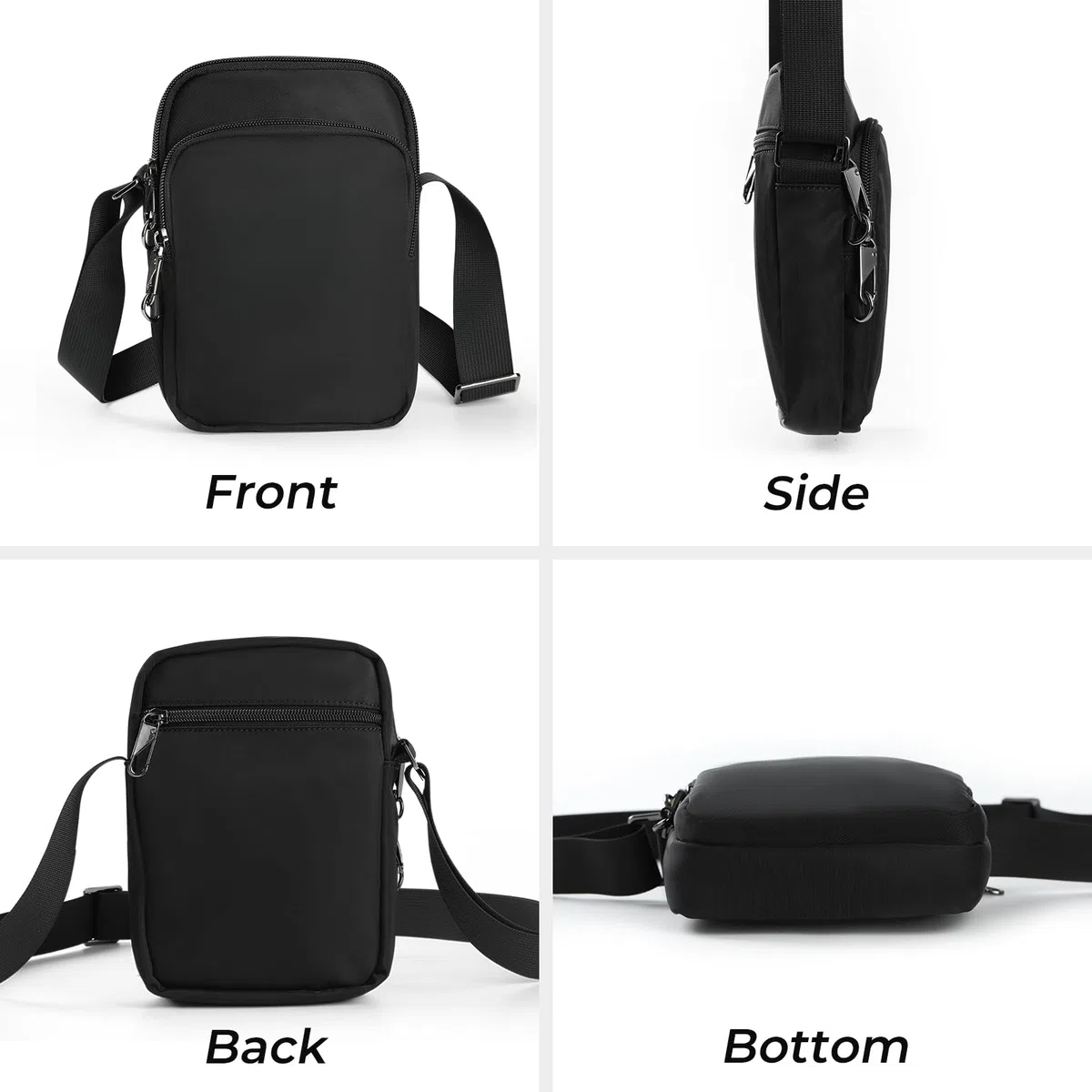 BROADREAM Anti Diebstahl Umhängetasche - Schultertasche mit Reißverschluss Lock & RFID-Blockierung, Wasserdicht Brusttasche Chest Crossbody Bag Herren Damen Tägliches Leben Reise