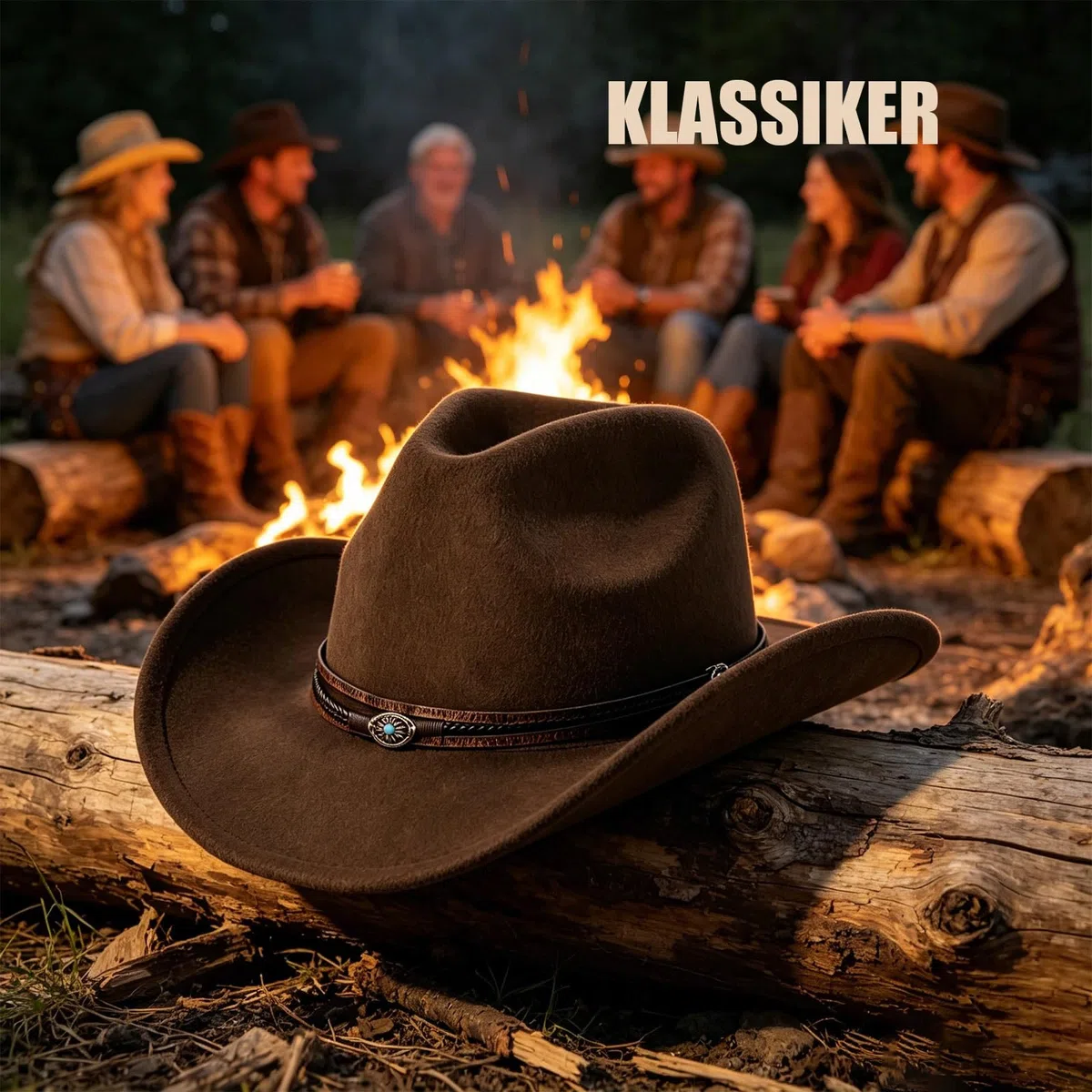 SIGONE Unisex Cowboy-Filzhut in Kaffebraun im Westernstil, Außenhut mit Breitem Rand, Verstellbarem Rückenband, Klassischer Cowboyhut für Männer und Frauen für Outdoor-Aktivitäten