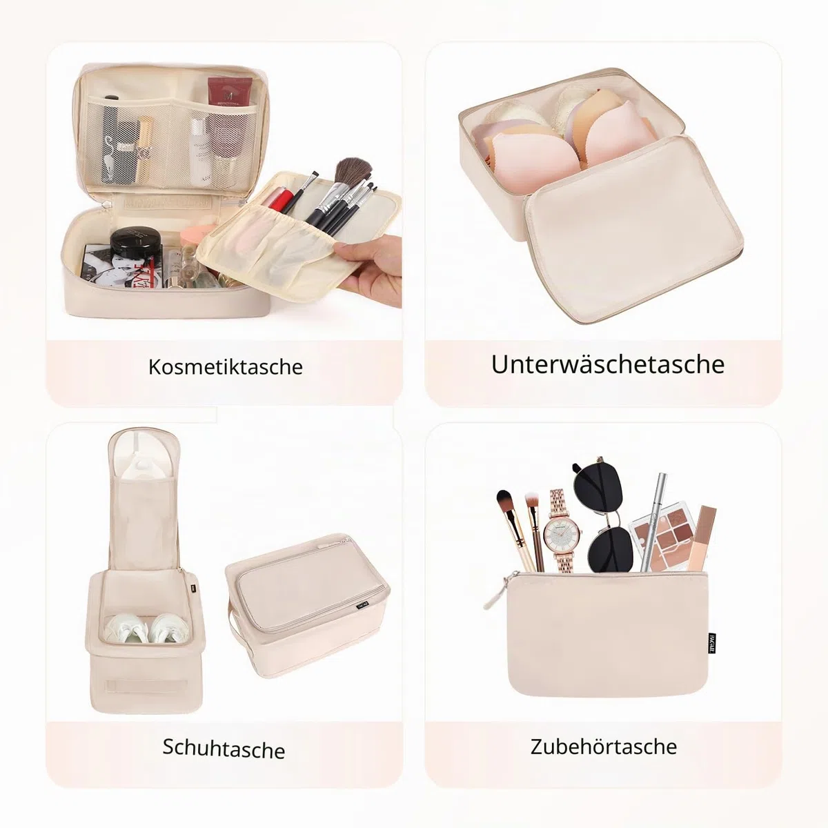 BAGAIL 8 Teilige Packwürfel, Kleidertaschen, Packing Cubes, Verpackungswürfel, Packtaschen Set für Urlaub und Reisen, Kofferorganizer Reise Würfel, Ordnungssystem für Koffer