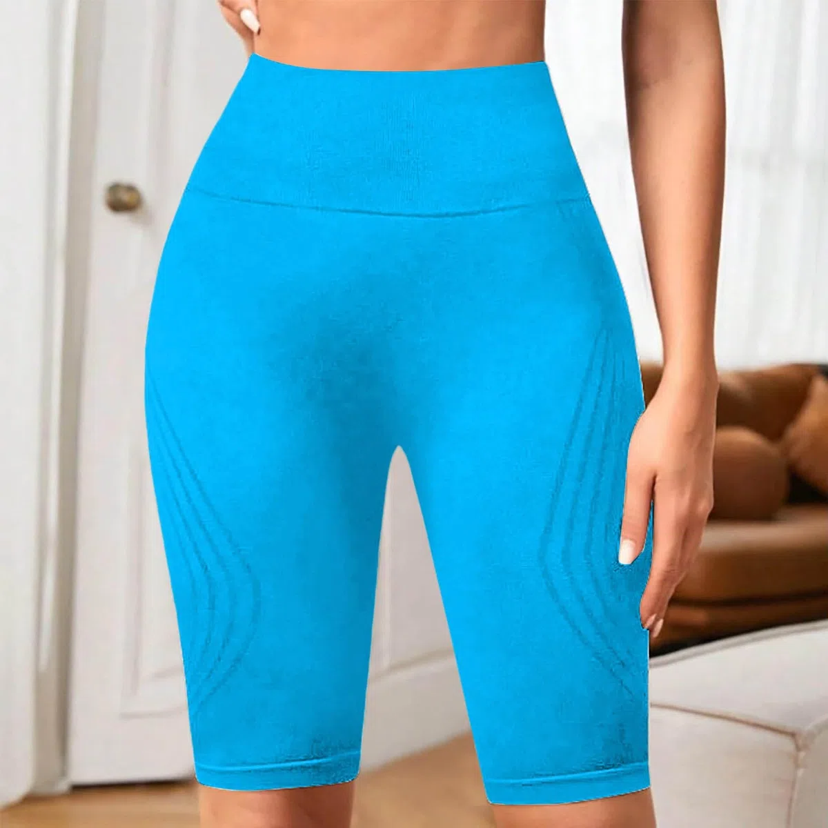Anti Cellulite Lggings Kompressionsleggins Damen Kurze Leggings Damen Lipödem Push Up Scrunch Lymphdrainage Sporthose Caprihosen Shorts Capri Leggings Für Sport Hoch Yoga-Shorts