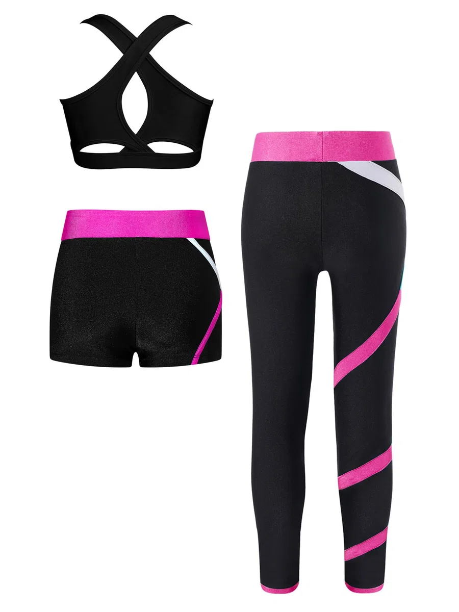 TiaoBug Mädchen Sport BH Jogginghose Sport Leggings Yoga Hose Trainingshose Sportlich Bustier ohne Bügel Yoga Fitness Training Bekleidung Set
