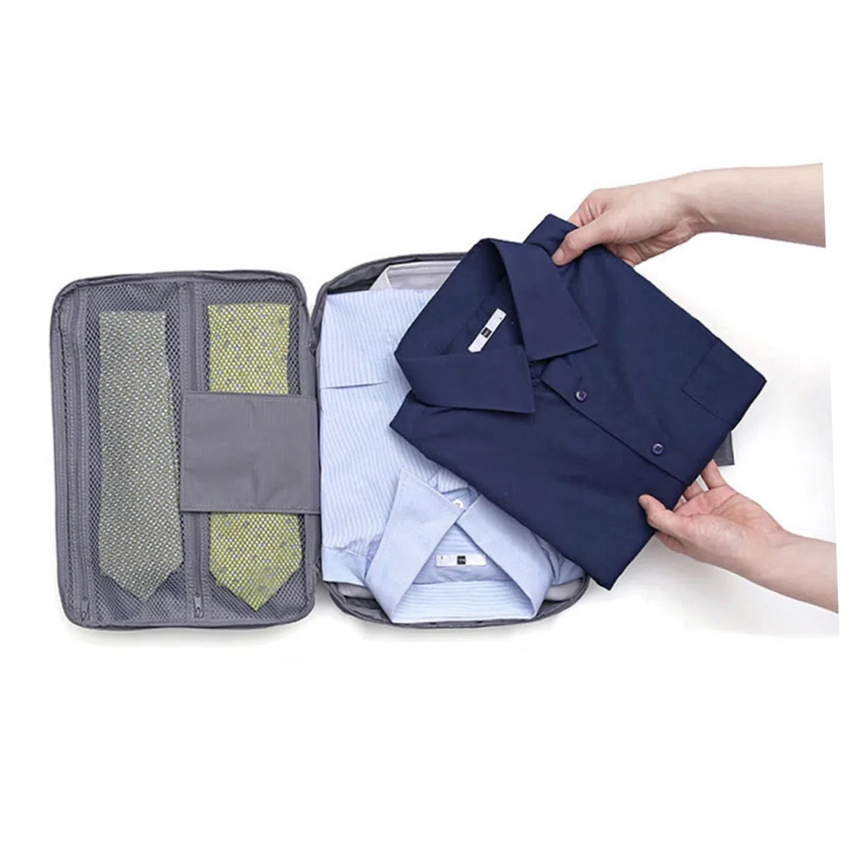 Aufbewahrungstasche und Waschbar Marineblaue aus Polyester Reise und Großem Raum für Hemden mit Einzigartiger Krawattenaufbewahrung Tragbar für Geschäftsreisen