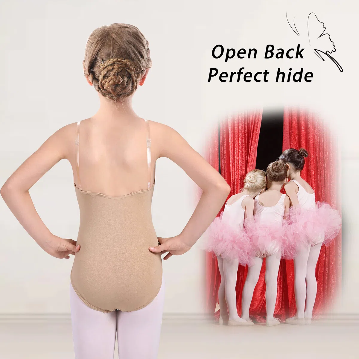 Turnanzug Mädchen Ballettanzug Ballett Damen Nahtlose Ballettanzug Tanzen Unterwäsche für Kinder und Erwachsene Nude