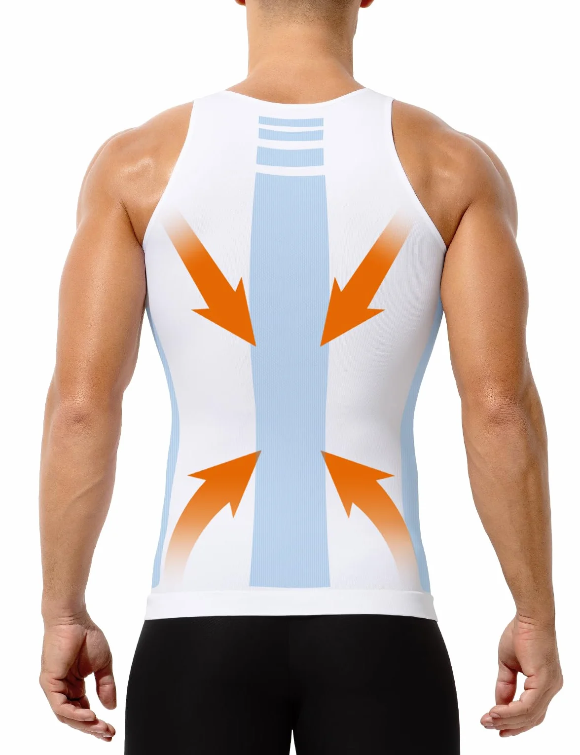 Casey Kevin Shapewear Herren Bauchweg Elastische Ärmellos Tank Top Body Shaper Herren Kompression Unterhemd für Sport & Alltag