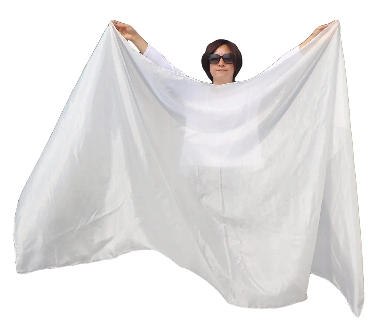 Winged Sirenny Bauchtanz Schleier aus Echter Seide Handbemalt 270 x 135cm, Fließender Luxus Bauchtanz-Schal