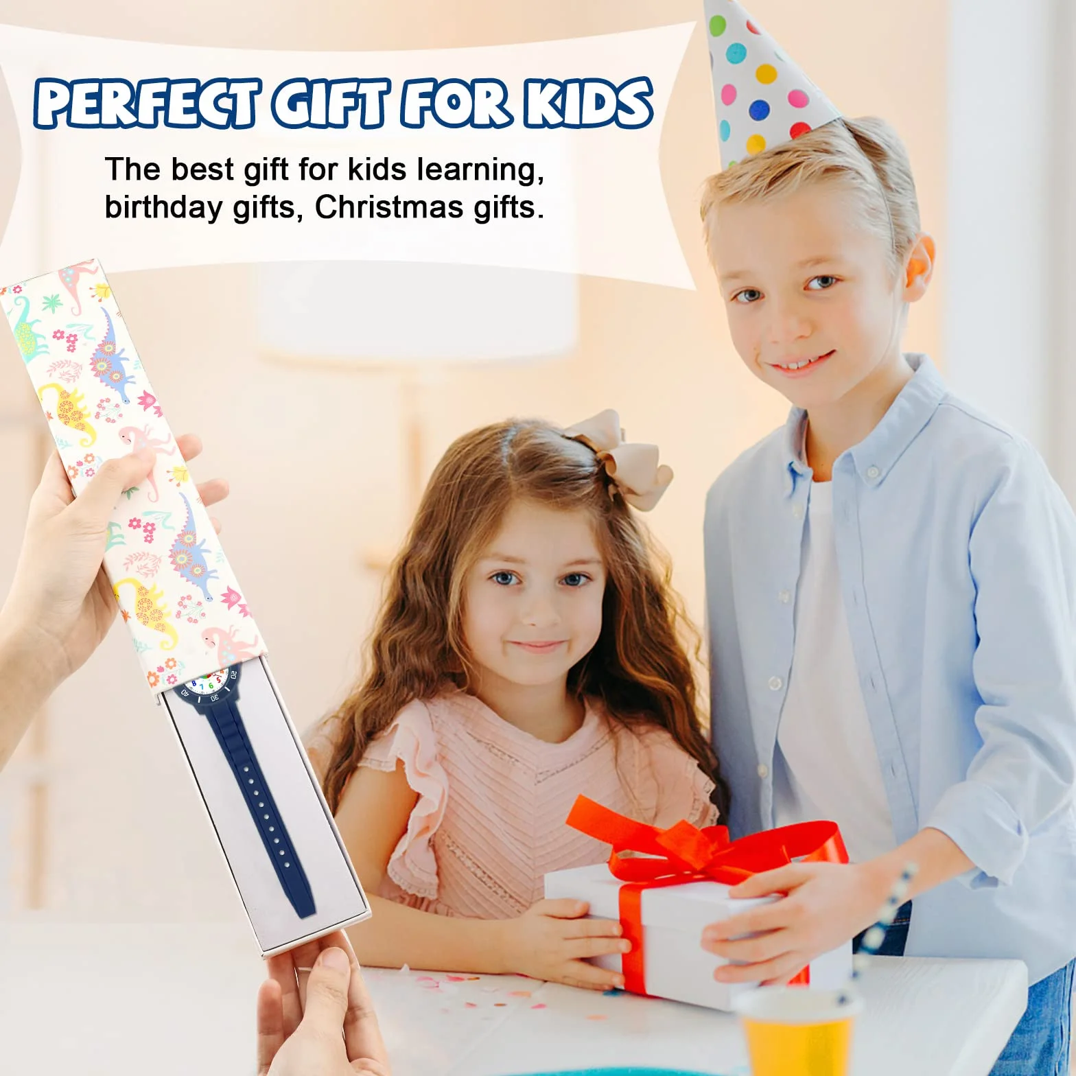 DTKID Kinderuhr Junge Mädchen,Lern Armbanduhr Kinder Mit Drehbarem Lünettenring,3ATM Wasserdicht,Kinder Uhren Analog Für 5-15 Jahre