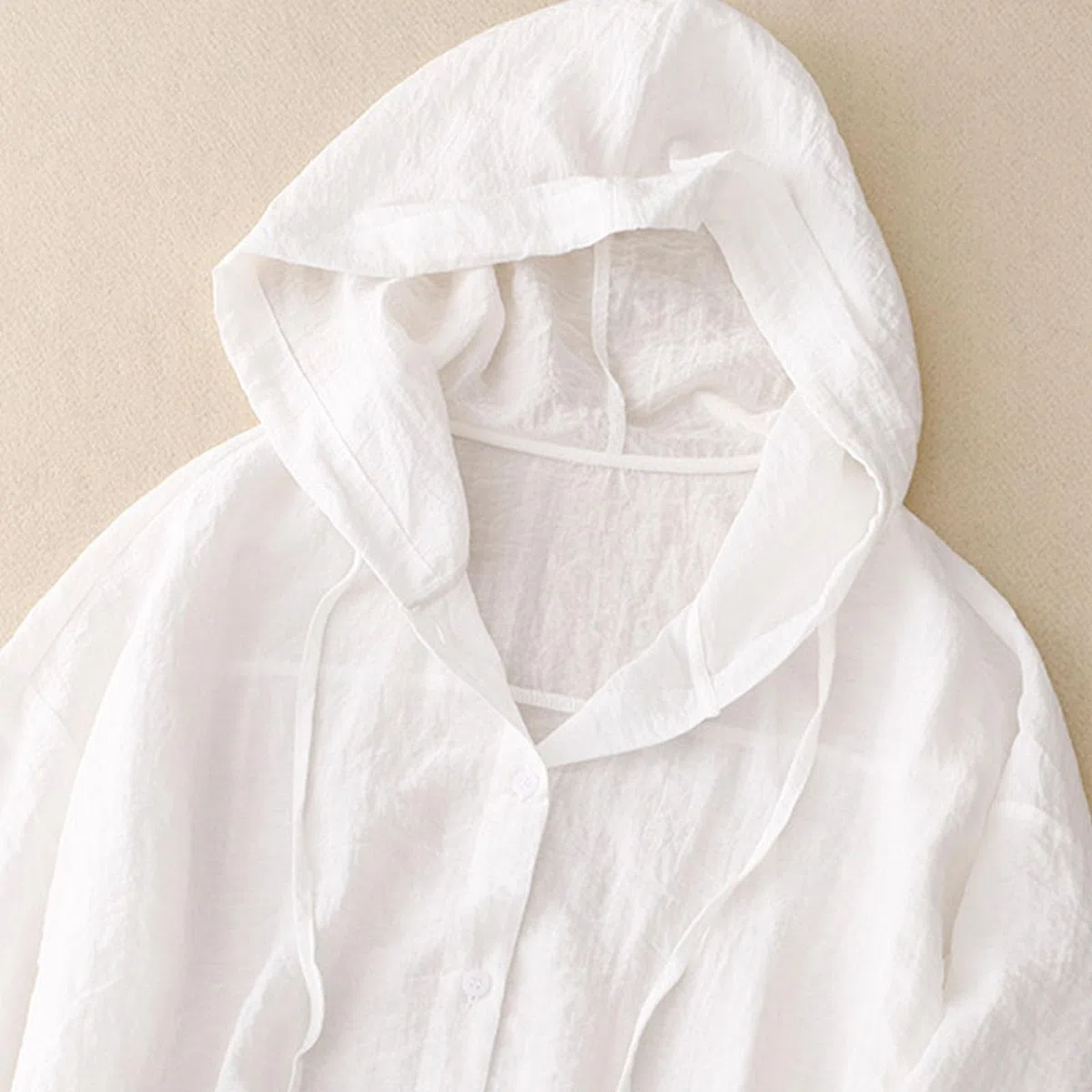 UV Schutz Bluse Damen Langarm – Leichte Sonnenschutz Leinenbluse mit Kapuze – Outdoor Knopfleiste Schnelltrocknend Oberteile