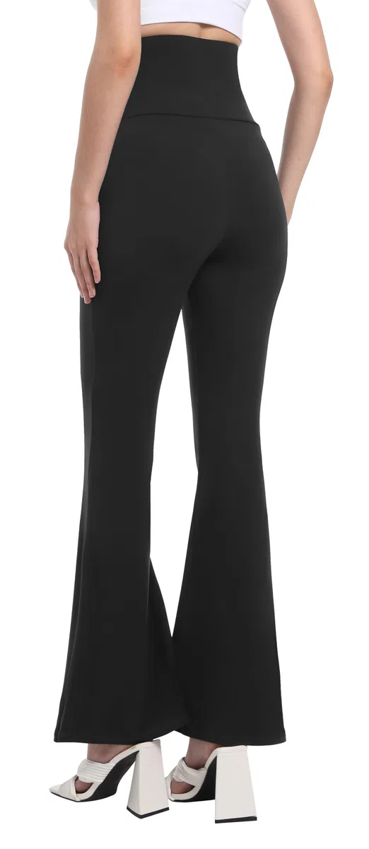 Schwangerschafts Leggings Damen Umstands-Schlaghosen-Leggings Mutterschaft Yoga Hosen Blickdicht Stretchy Bootcut über dem Bauch Umstandshosen Hose für Arbeit Lounge Sporthose