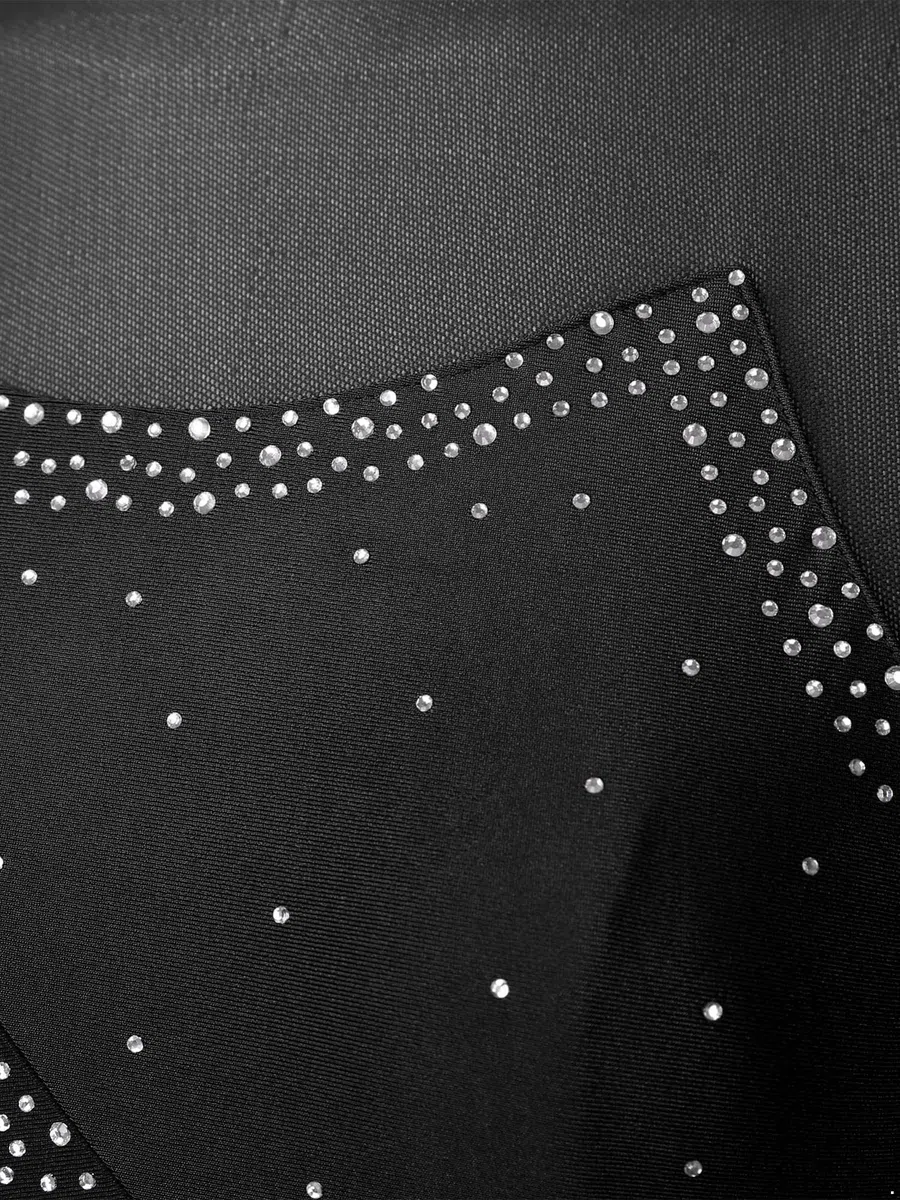 iEFiEL Damen Langarm Ballettkleid Eiskunstlauf Kleid mit Glitzer Kristallen Ballettkleidung Gymnastik Leotard Turnanzug Tanzkostüm