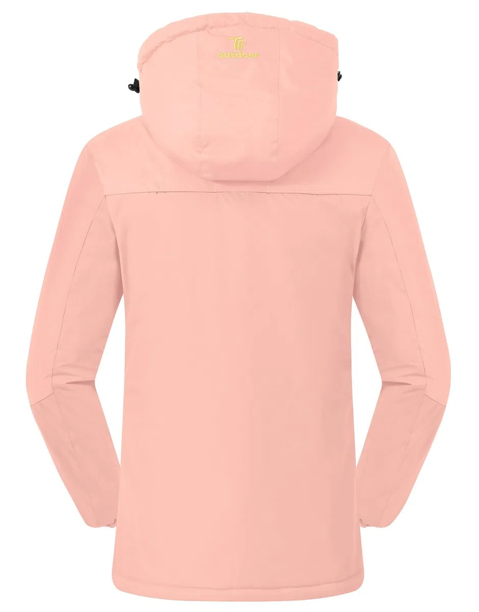Rdruko Skijacke Damen Warme Winterjacke Gefüttert Verdickt Softshelljacke Wasserdicht Snowboardjacke Atmungsaktiv mit Abtrennbarer Kapuze