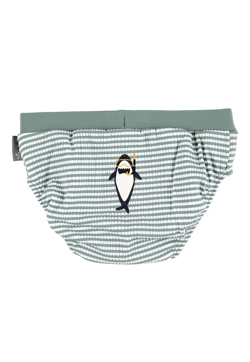 Sterntaler Badehose mit Hai Print - UV-Schutz 50+ Baby Schwimmhose mit Windeleinsatz bis Größe 86/92 - Jungen Badehose mit praktischer Kordel zur Weitenregulierung