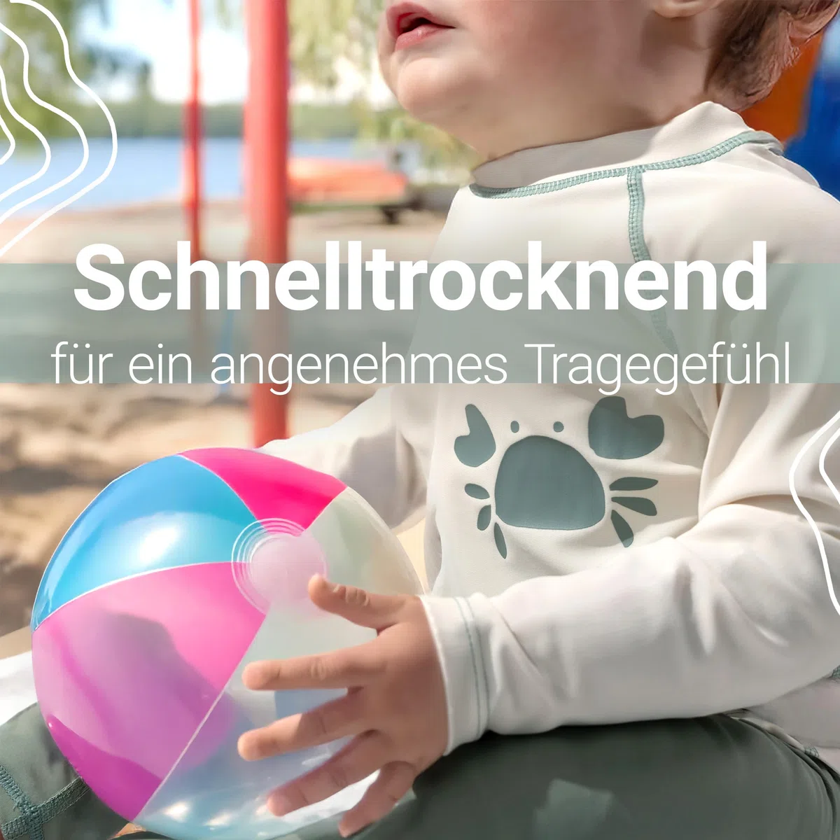 LaLoona Baby UV Schutz Badeset | Lange Badehose und Schwimmshirt mit UPF 80+ | UV Kleidung schnelltrocknend & Oeko-TEX Standard 100 geprüft
