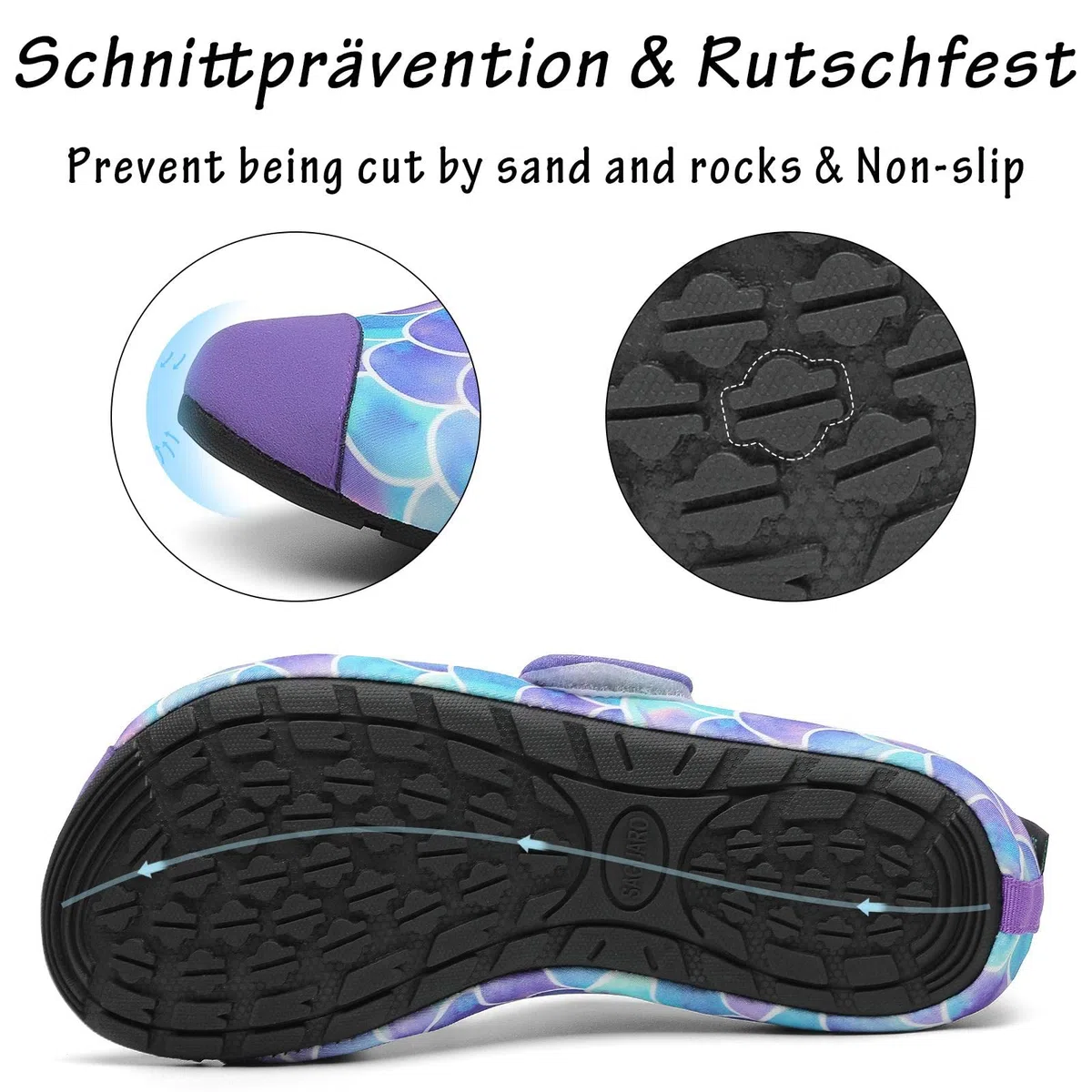 SAGUARO Badeschuhe Kinder Aquaschuhe Mädchen Wasserschuhe Jungen Schwimmschuhe