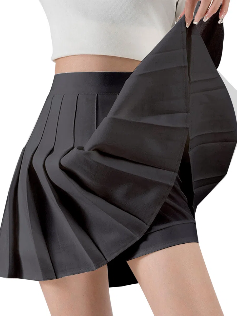 Faltenrock Damen Kurz Mini Rock mit Hose Drunter Sexy Party Outfit Damen