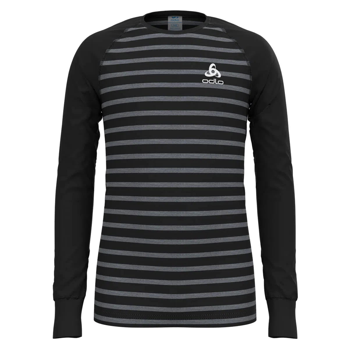 Odlo Thermounterwäsche Kinder Active Warm Stripes I Sportunterwäsche Mädchen Jungen I Langarm Thermoshirt