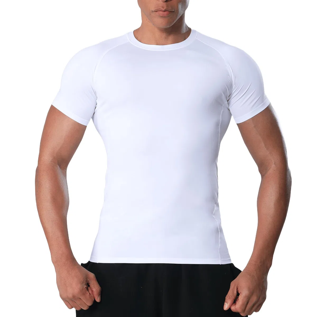 Kompressionsshirt Herren Kurzarm Achsel-Netzgewebe Atmungsaktiv Sport T-Shirt Schnelltrocknend Funktionsshirt Elastizität Hautfreundlich Tops Laufshirt Sportshirt Männer für Radfahren Fitness