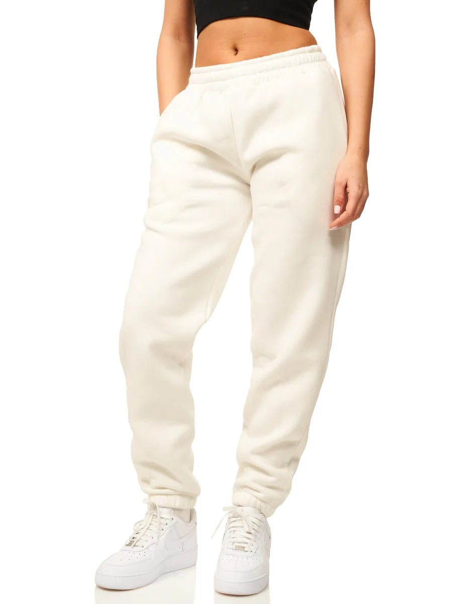 DAILY COTTON Damen Jogginghose aus Baumwolle - Sporthose im Straight-Fit mit Bündchen - Lange Sweatpants Trainingshose - Freizeithose für Frauen