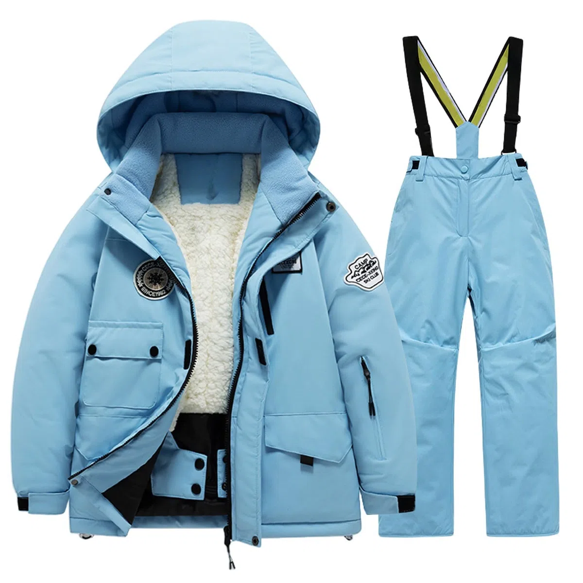 Generisch Kinder-Ski-Set aus Unisex Winterjacke und Hose Zweiteiler für Winter und Schnee, Winterset/Regen-Set für Jungen Mädchen,Schneeanzug Kinder,Winterjacke Mädchen