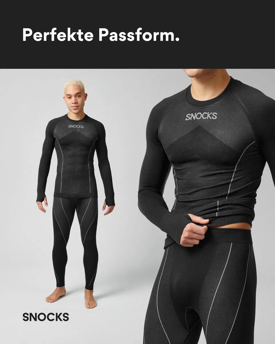 Snocks Thermounterwäsche Herren extra warm enganliegend schnelltrocknend atmungsaktiv Gr. S-3XL Skiunterwäsche