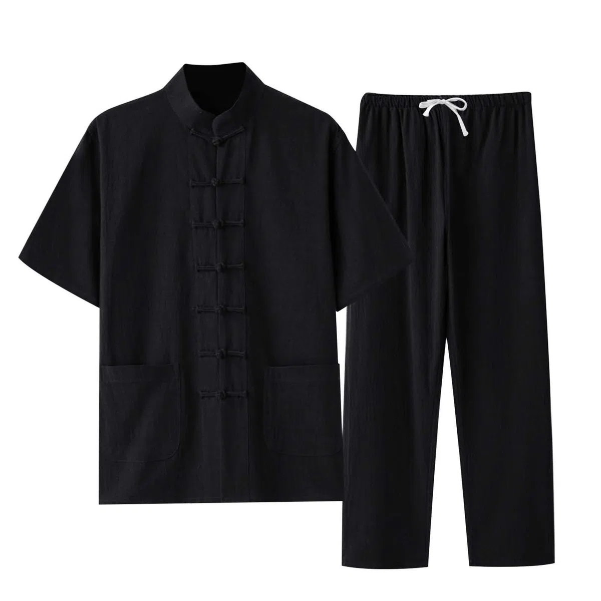 Generisch Tai Chi Uniform aus Baumwollleinen, Kung-Fu-Anzug, chinesische Traditionelle Kleidung, Tang-Anzug, Herren, Kampfkunst-Jacke, atmungsaktiv, langärmelig, Mantel, Tops, Zen-Meditationsuniform