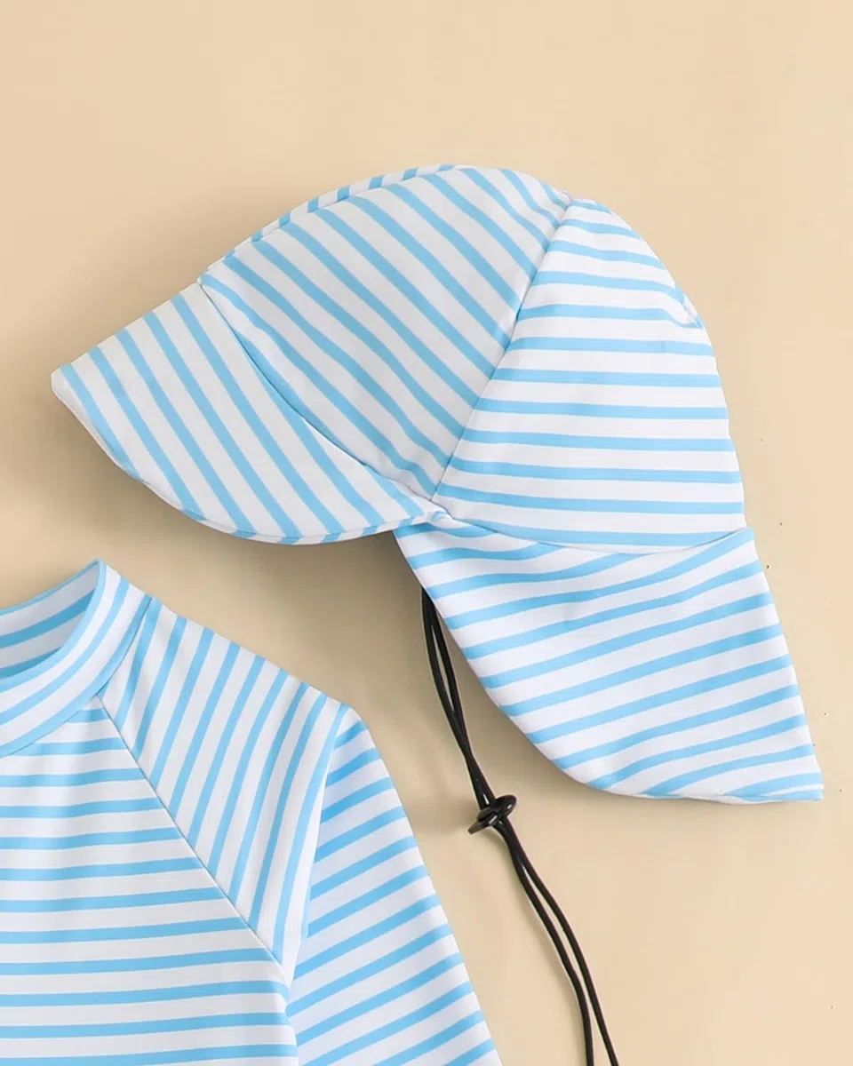 UV Kleidung Baby Badeanzug mit Hut Gr 62-98, Langarm UV Schutzkleidung Schwimmanzug Neugeborene Mädchen Junge, Kleinkind Einteiliger UV Badebekleidung Shirt