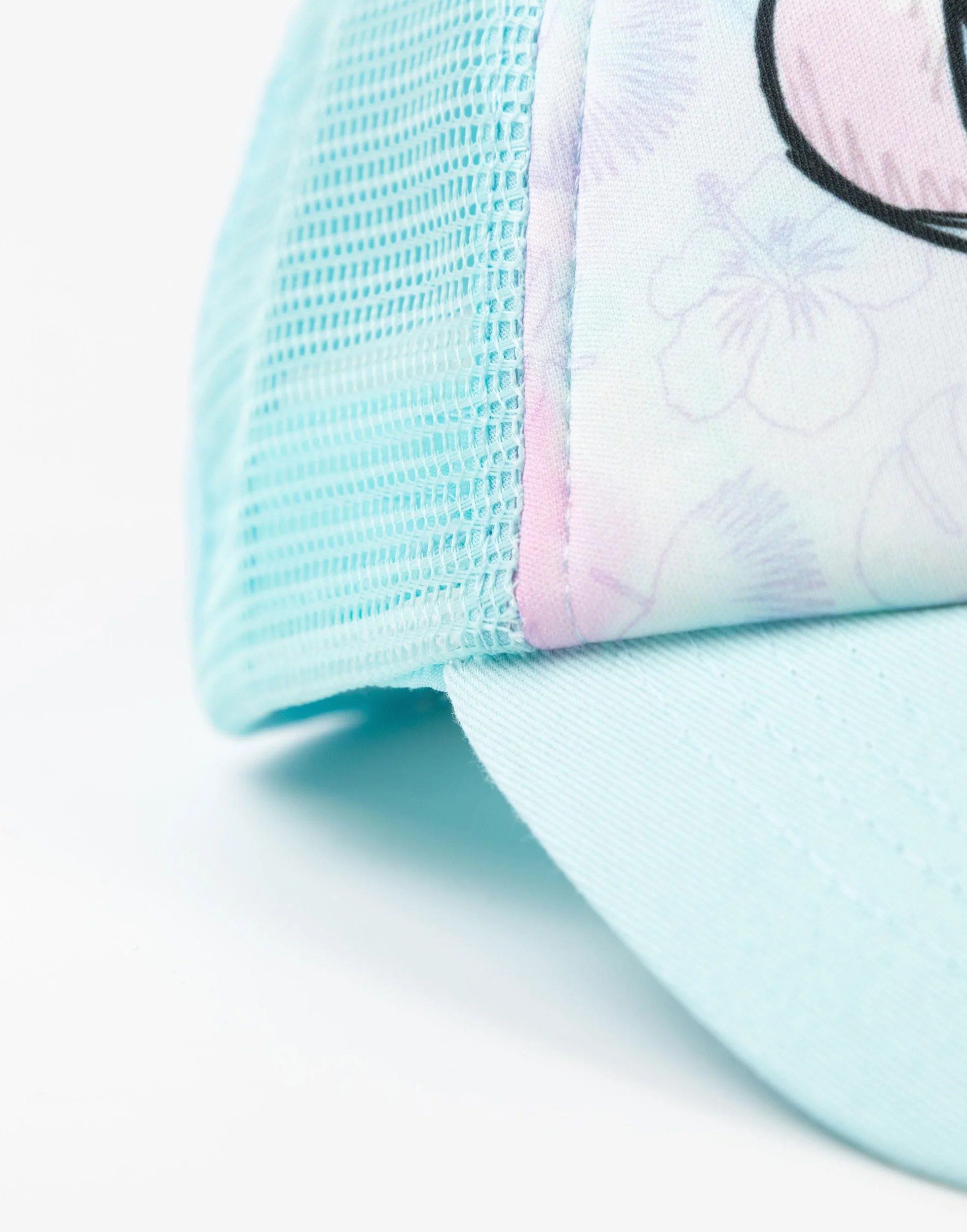 Disney Lilo & Stitch Baseballkappe für Mädchen, verstellbar, Hellblau, Freizeitkleidung, Mütze mit Stichgrafik, Stitch Merch, Netz-Sonnenschutz, gebogener Schirmmütze, Charakter-Accessoire für Kinder