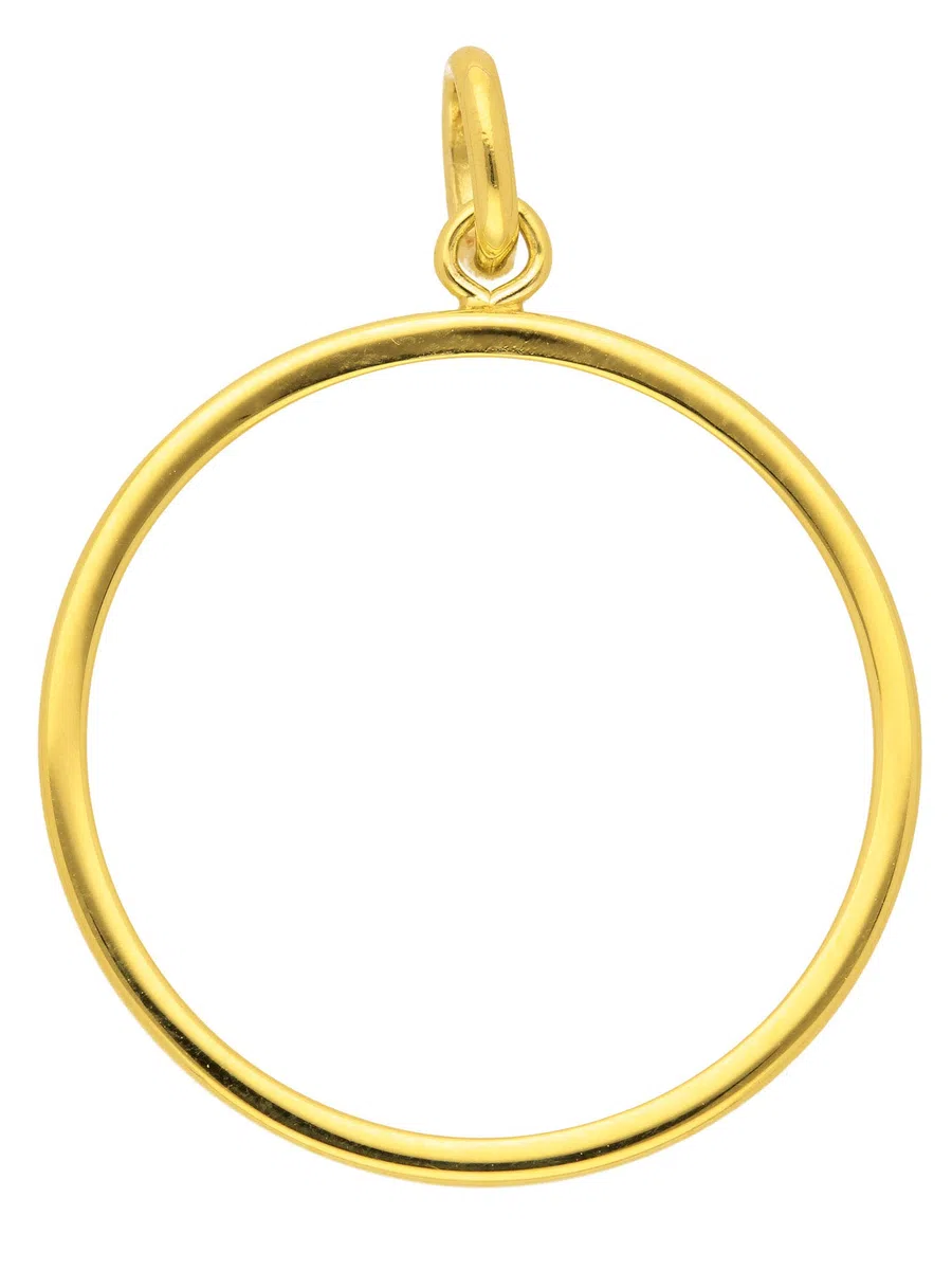 Gold Münzfassung 14k 585 Gelbgold 16,5 mm Ø